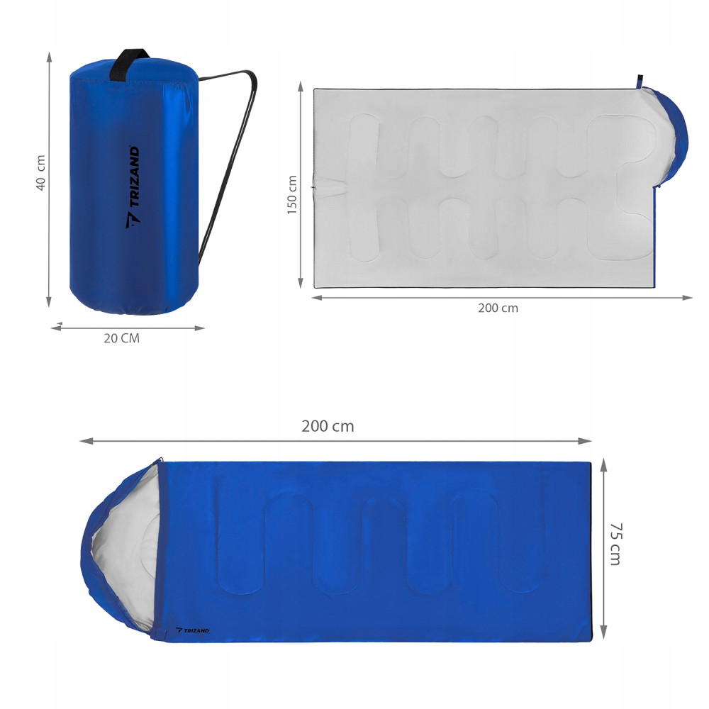 Sac de Dormit tip Mumie sau Pilota 2-in-1 pentru Camping, Impermeabil, Albastru
