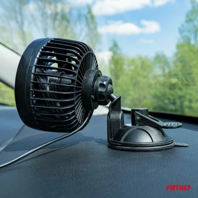Ventilator auto cu 2 viteze fixare cu ventuza diametru 4.5'' Amio 12V Garage AutoRide