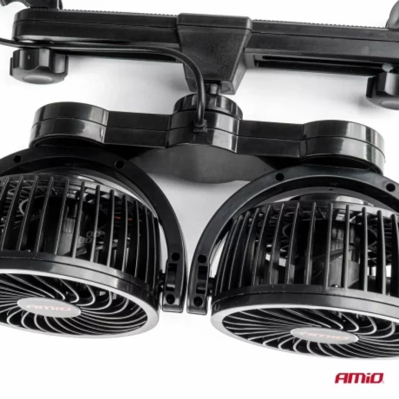 Ventilator auto dublu cu 2 viteze fixare la tetiera diametru 2x4'' Amio 12V Garage AutoRide