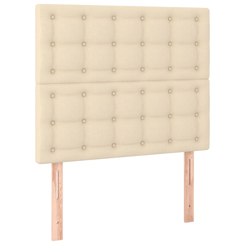 Pat box spring cu saltea, crem, 100x200 cm, textil GartenMobel Dekor