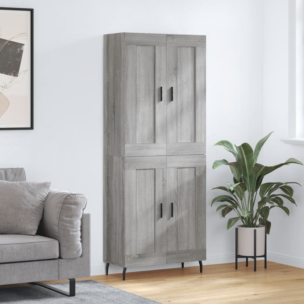 Dulap înalt, gri sonoma, 69,5x34x180 cm, lemn compozit GartenMobel Dekor