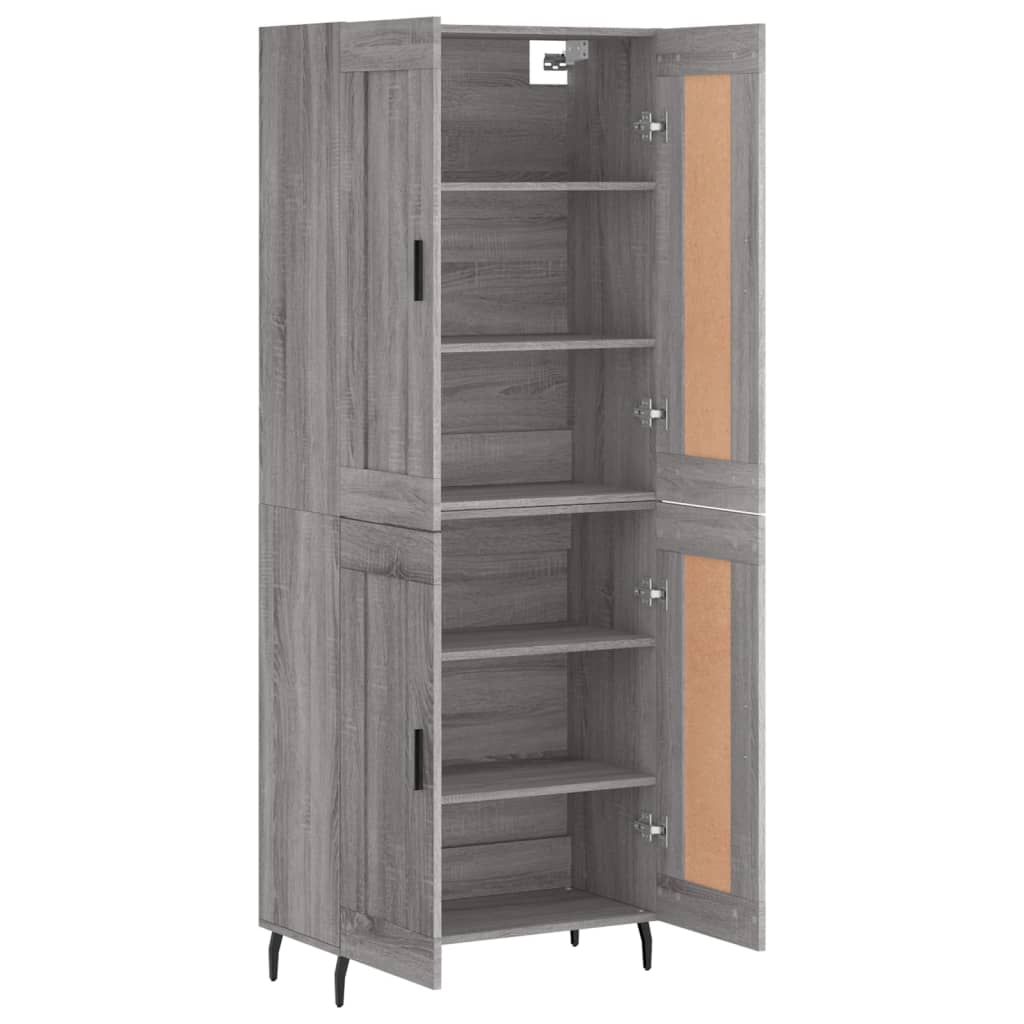 Dulap înalt, gri sonoma, 69,5x34x180 cm, lemn compozit GartenMobel Dekor