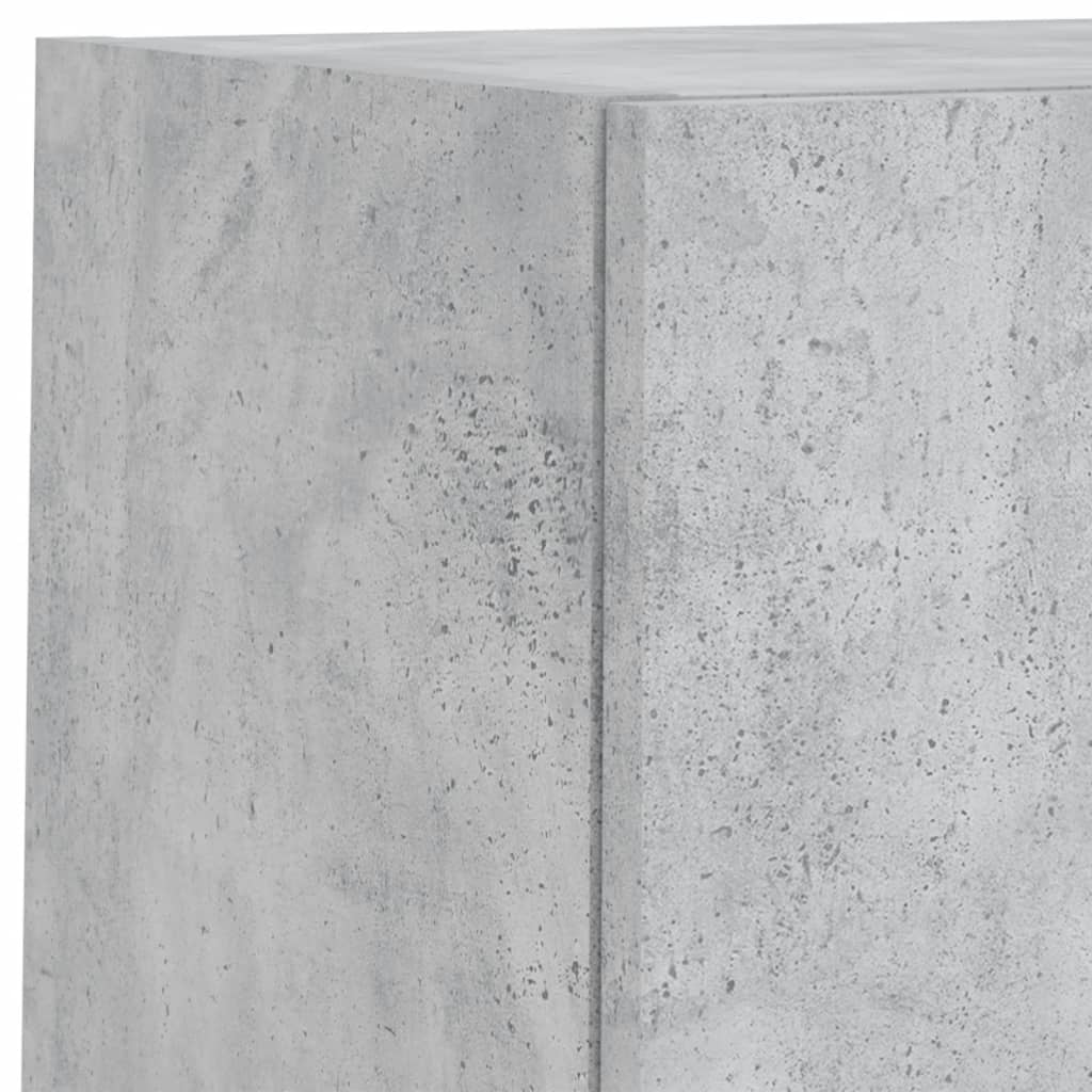 Unități TV de perete cu LED-uri 6 piese gri beton lemn compozit GartenMobel Dekor