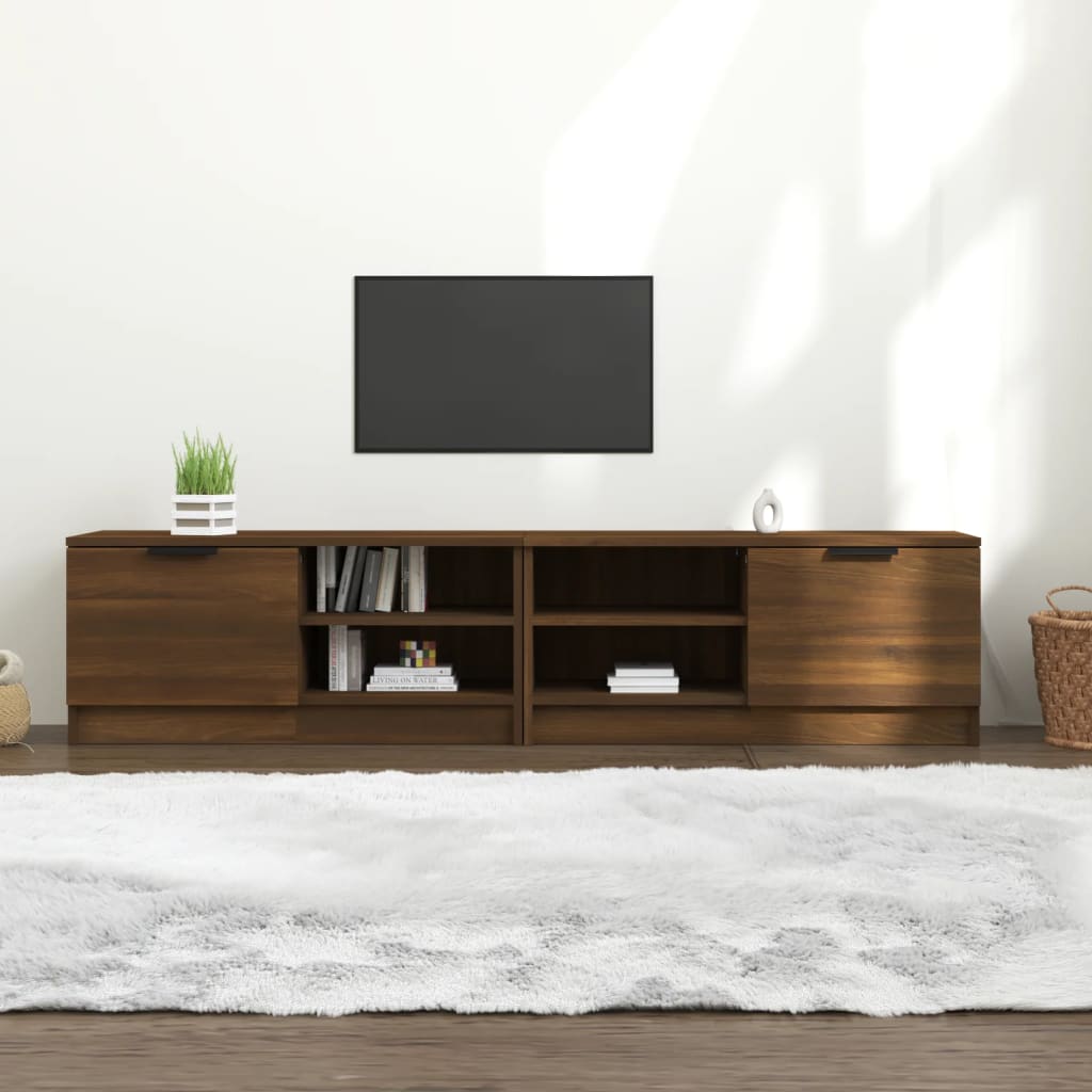 Comodă TV ,2 buc.,stejar maro,80x35x36,5 cm, lemn prelucrat GartenMobel Dekor