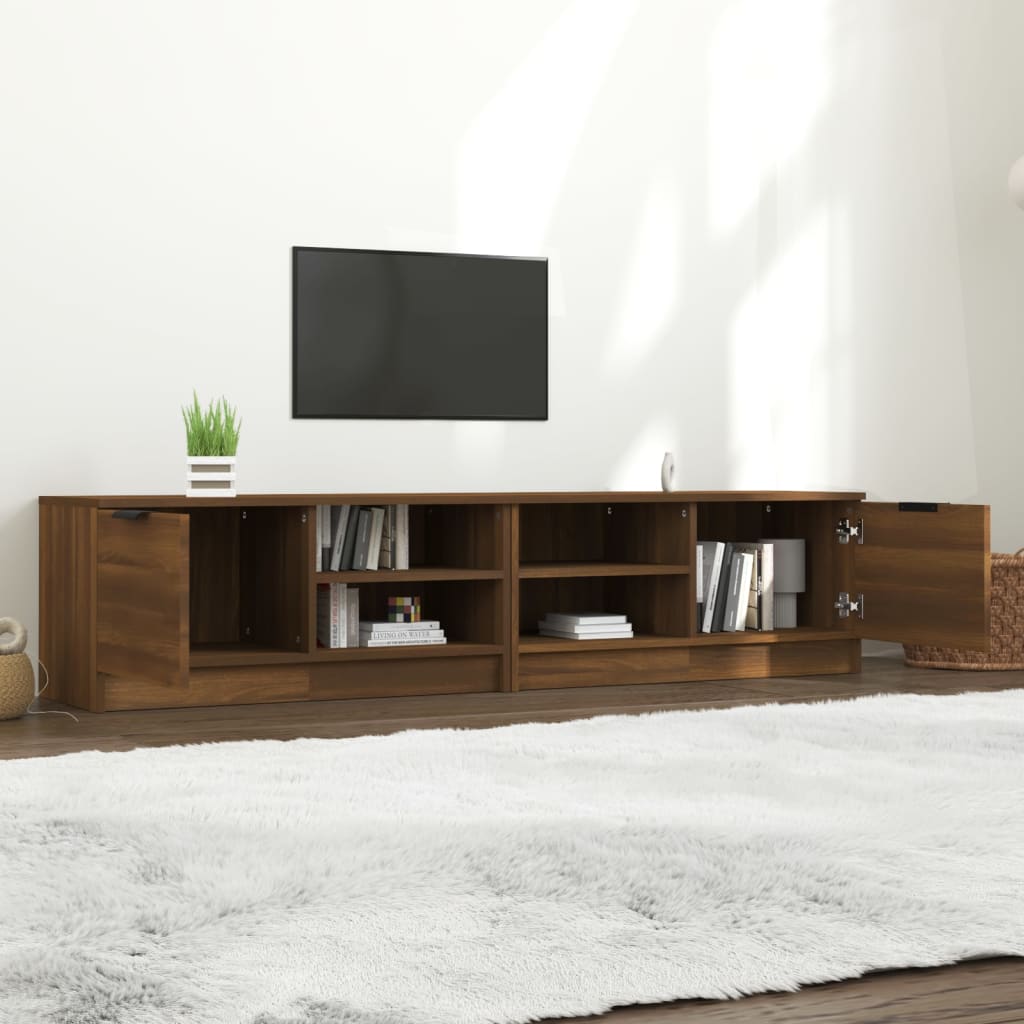 Comodă TV ,2 buc.,stejar maro,80x35x36,5 cm, lemn prelucrat GartenMobel Dekor