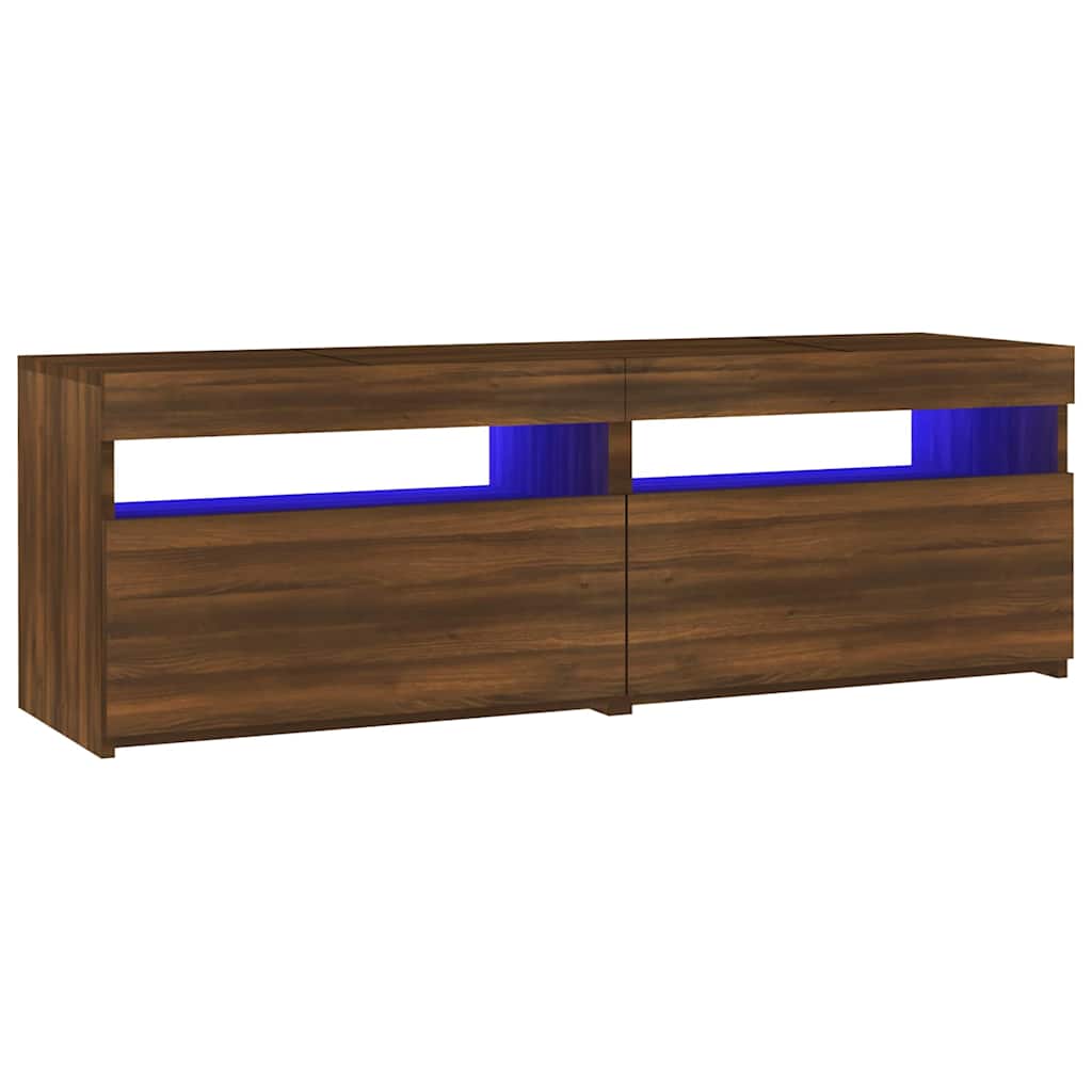 Comodă TV cu lumini LED, stejar maro, 120x35x40 cm GartenMobel Dekor
