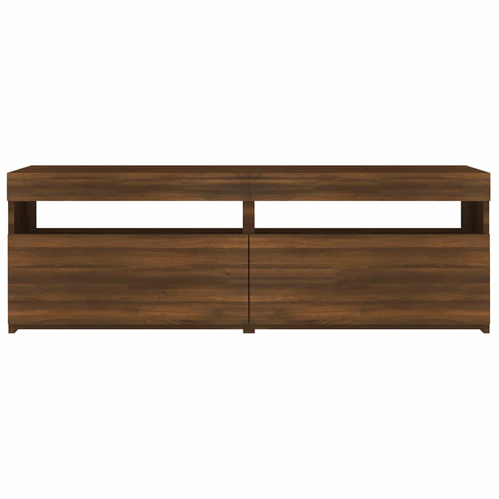 Comodă TV cu lumini LED, stejar maro, 120x35x40 cm GartenMobel Dekor