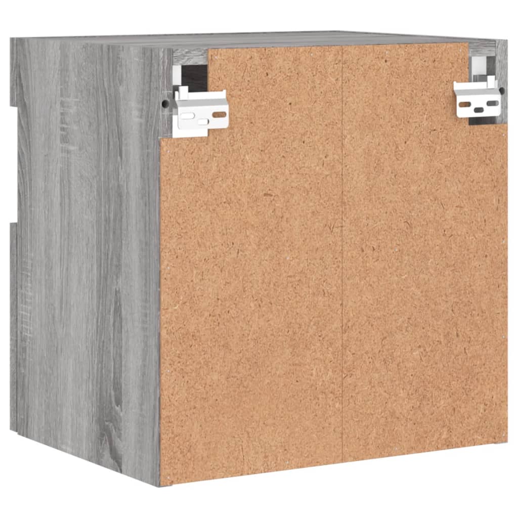 Comodă TV de perete cu lumini LED, gri sonoma, 40x30x40 cm GartenMobel Dekor
