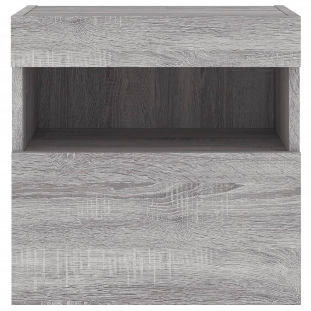 Comodă TV de perete cu lumini LED, gri sonoma, 40x30x40 cm GartenMobel Dekor
