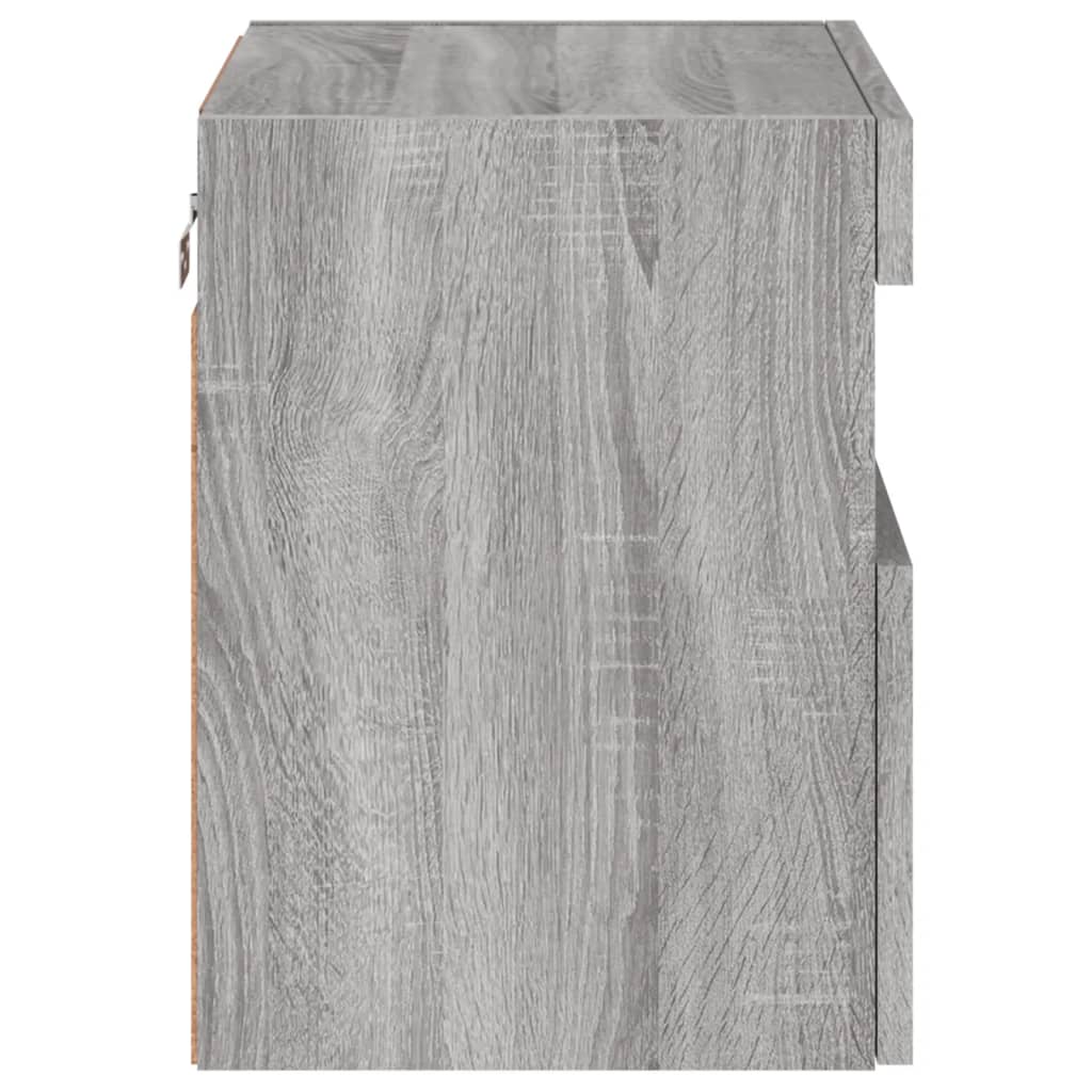 Comodă TV de perete cu lumini LED, gri sonoma, 40x30x40 cm GartenMobel Dekor