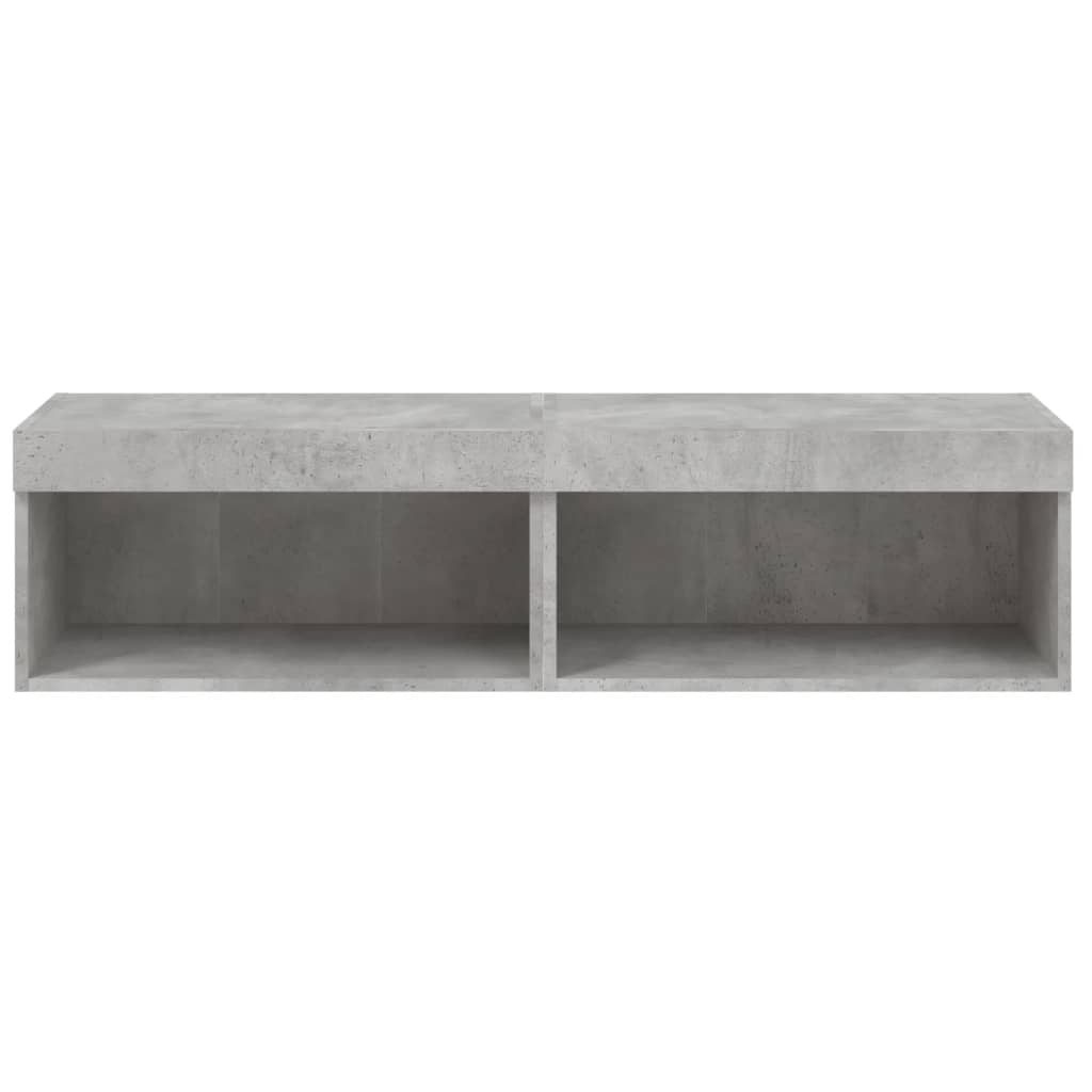 Comode TV cu lumini LED, 2 buc., gri beton, 60x30x30 cm GartenMobel Dekor