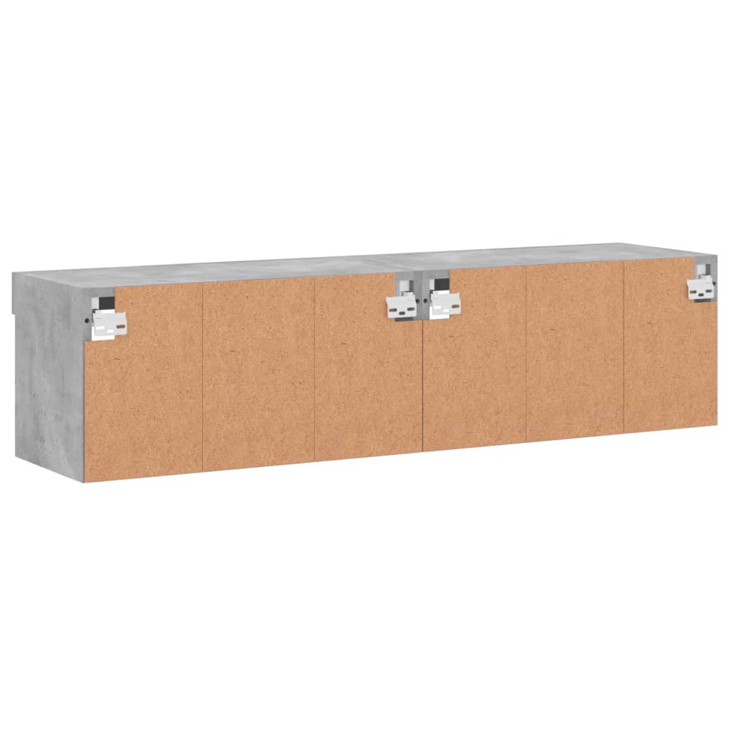 Comode TV cu lumini LED, 2 buc., gri beton, 60x30x30 cm GartenMobel Dekor