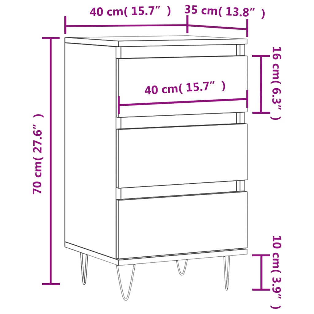 Dulap, gri beton, 40x35x70 cm, lemn prelucrat GartenMobel Dekor