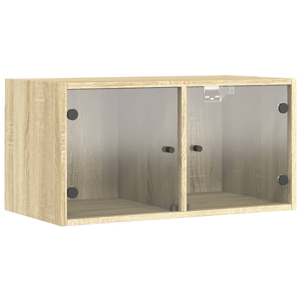 Dulapuri perete uși sticlă 2 buc. stejar sonoma 68,5x37x35 cm GartenMobel Dekor