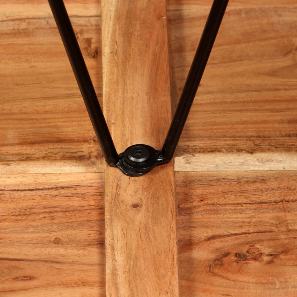 Set mobilier bar 3 piese lemn masiv de acacia & piele naturală GartenMobel Dekor