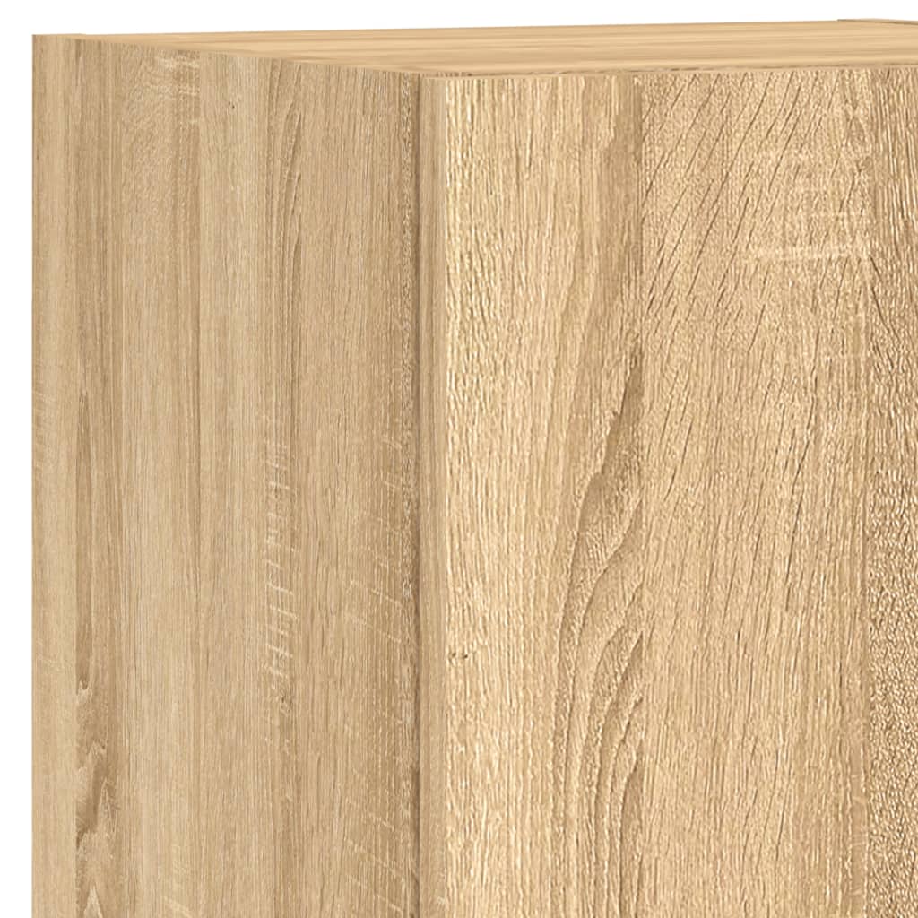 Comode TV de perete cu lumini LED, 7 piese, stejar sonoma GartenMobel Dekor