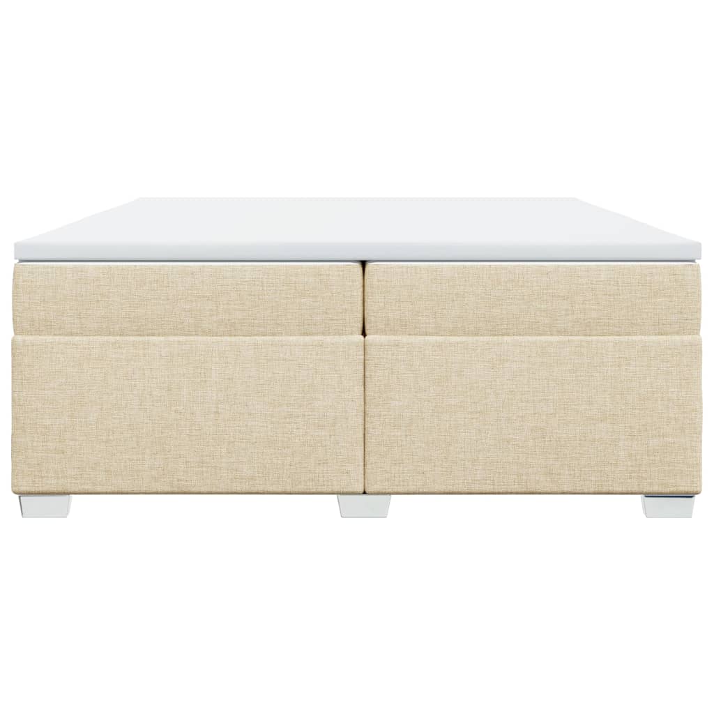Pat box spring cu saltea, crem, 200x200 cm, textil GartenMobel Dekor