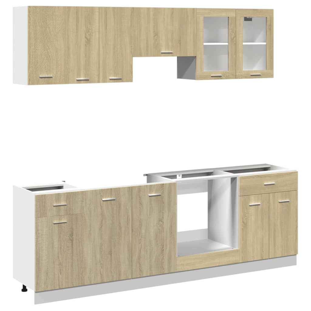 Set dulap de bucătărie “Lyon”, 8 piese, stejar sonoma GartenMobel Dekor