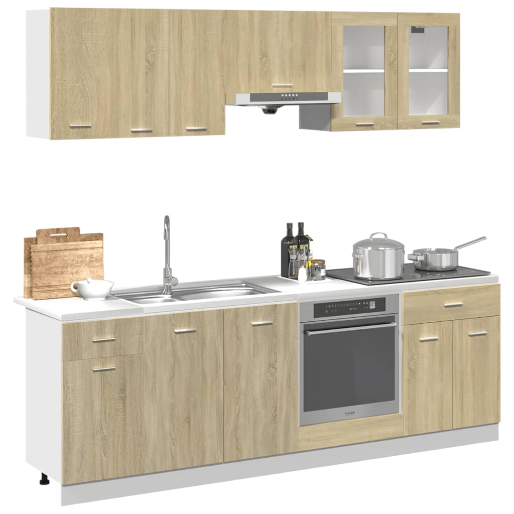 Set dulap de bucătărie “Lyon”, 8 piese, stejar sonoma GartenMobel Dekor