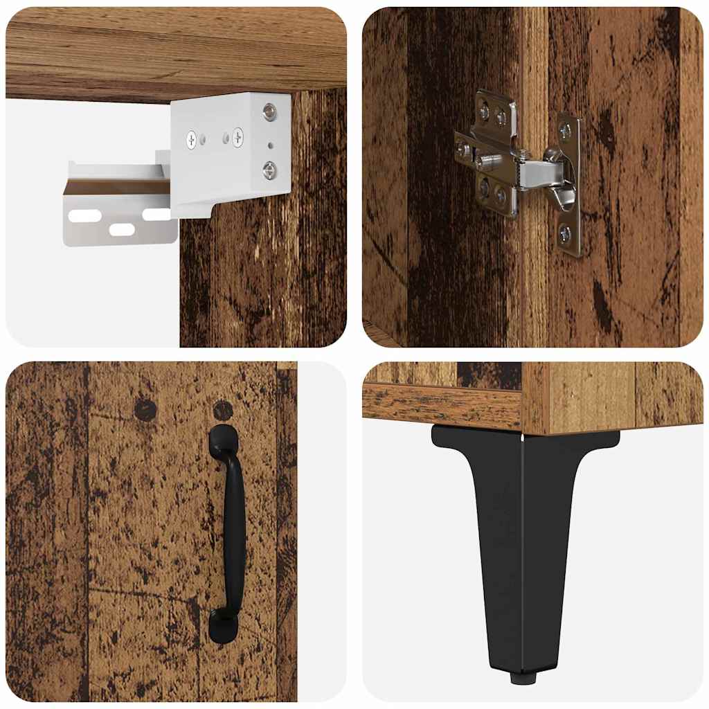 Bufet 2 pcs Lemn vechi 69.5 x 34 x 180 cm Lemn compozit GartenMobel Dekor