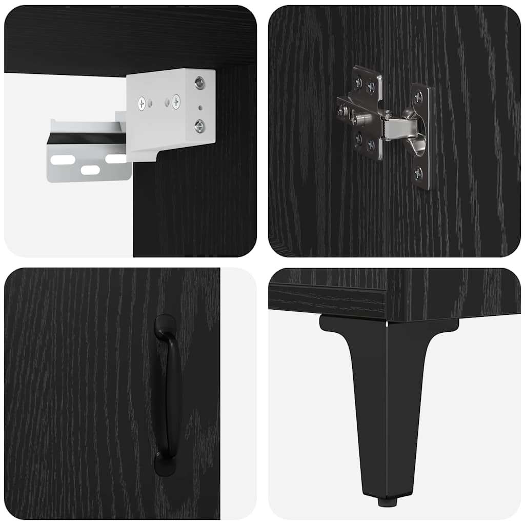 Bufet 2 pcs Stejar negru 69.5 x 34 x 180 cm Lemn compozit GartenMobel Dekor