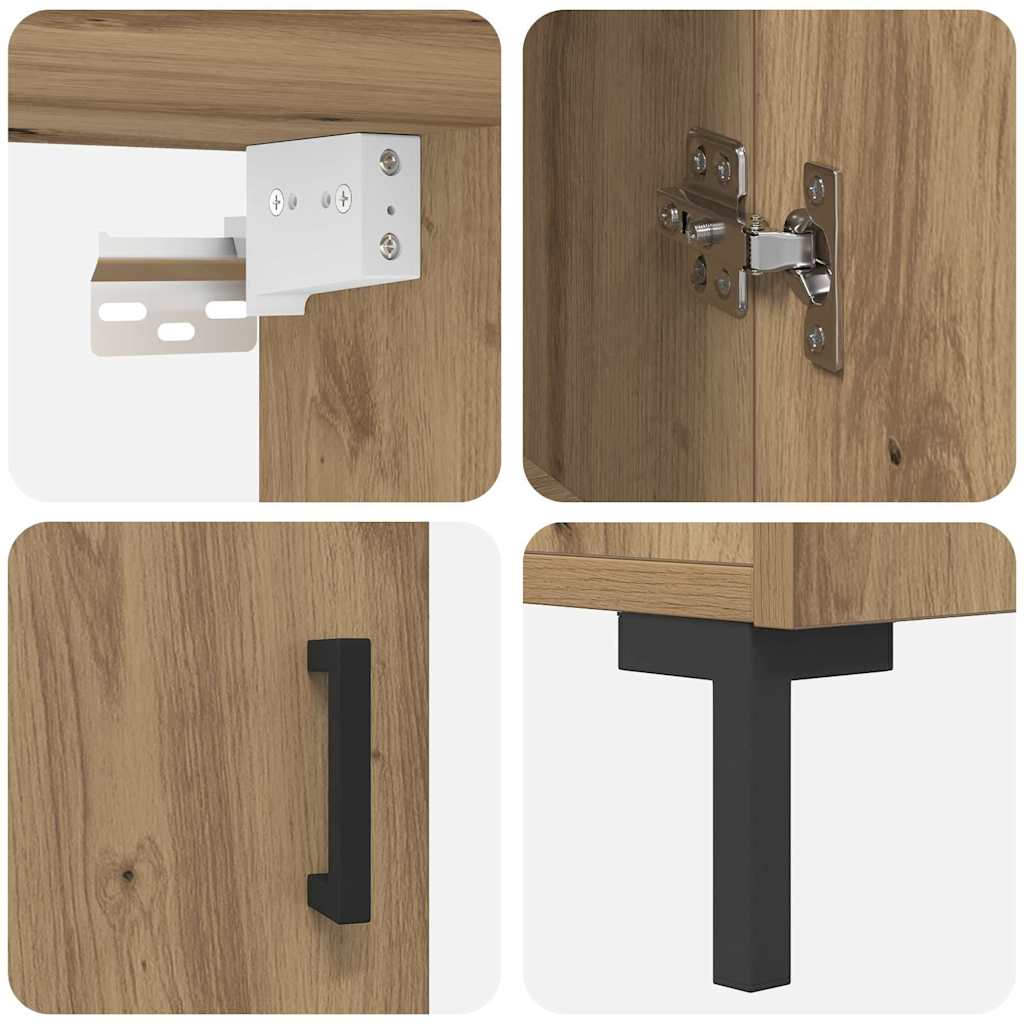 Bufet stejar artizanal 69.5 x 34 x 180 cm Lemn compozit GartenMobel Dekor