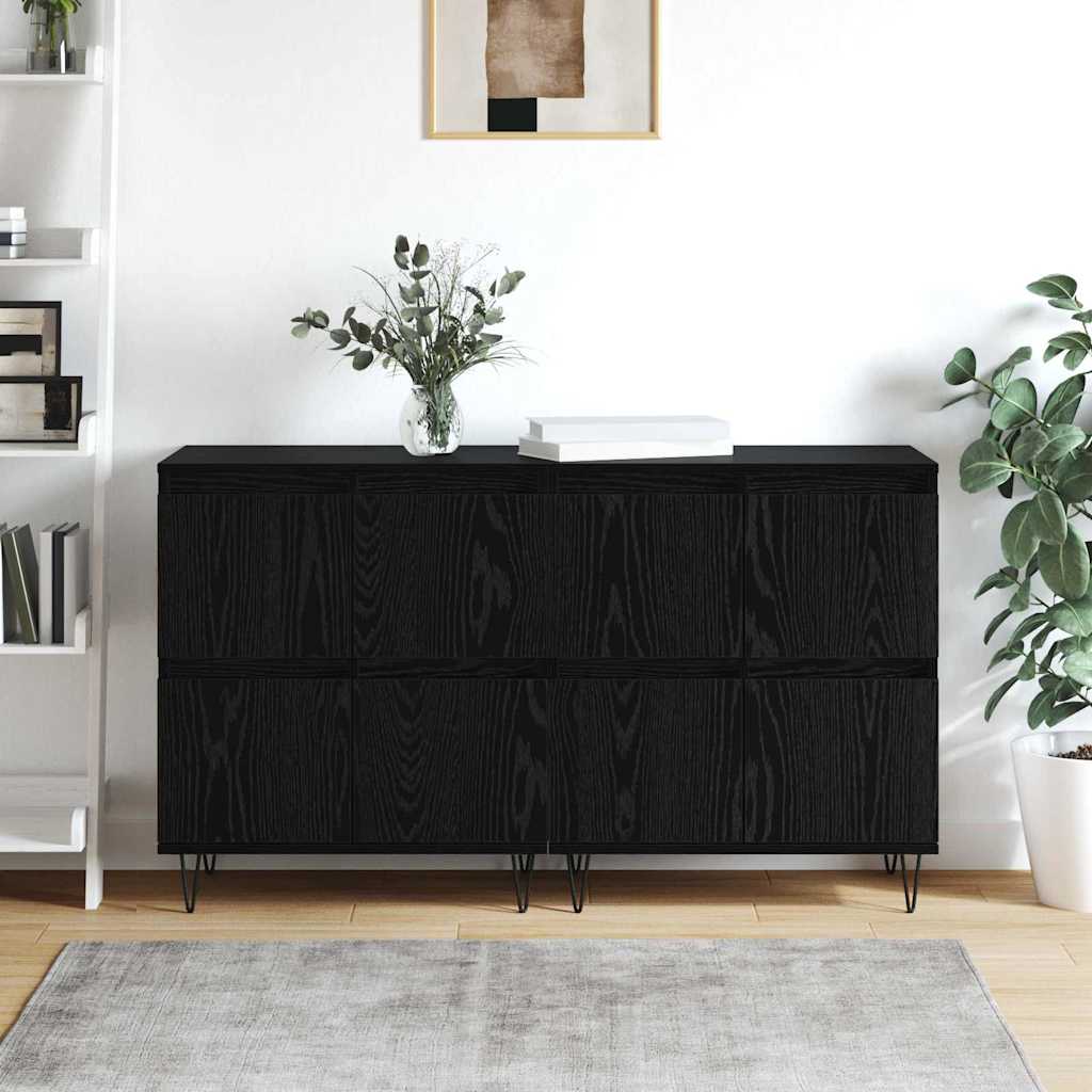 Bufeturi 2 pcs Stejar negru 120 x 35 x 70 cm Lemn compozit GartenMobel Dekor