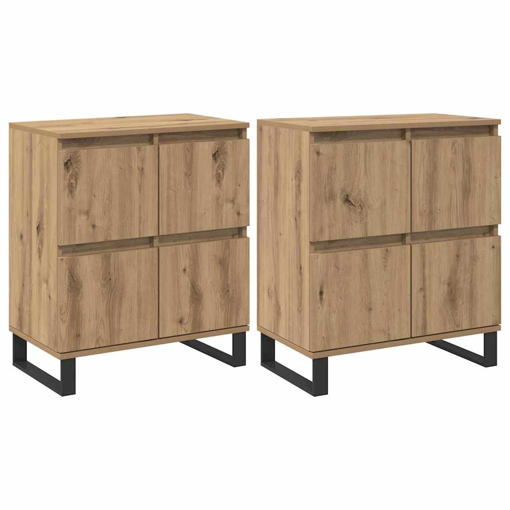 Bufeturi 2 pcs stejar artizanal 120 x 35 x 70 cm Lemn compozit GartenMobel Dekor