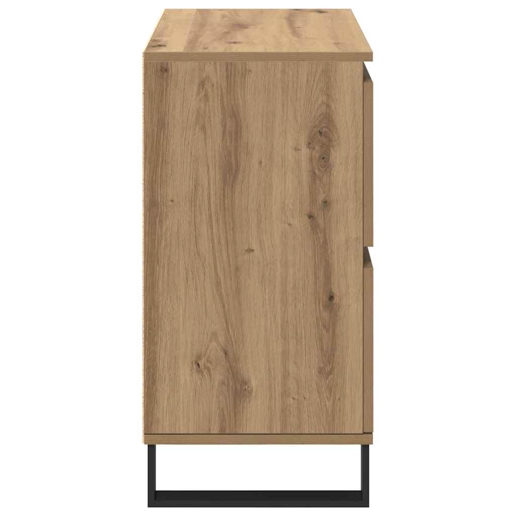 Bufeturi 2 pcs stejar artizanal 120 x 35 x 70 cm Lemn compozit GartenMobel Dekor