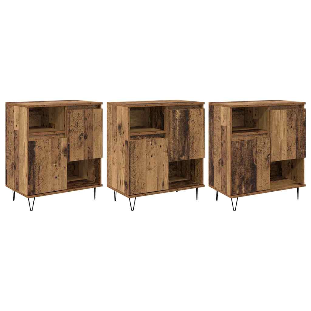 Bufeturi 3 pcs Lemn vechi 180 x 35 x 70 cm Lemn compozit GartenMobel Dekor