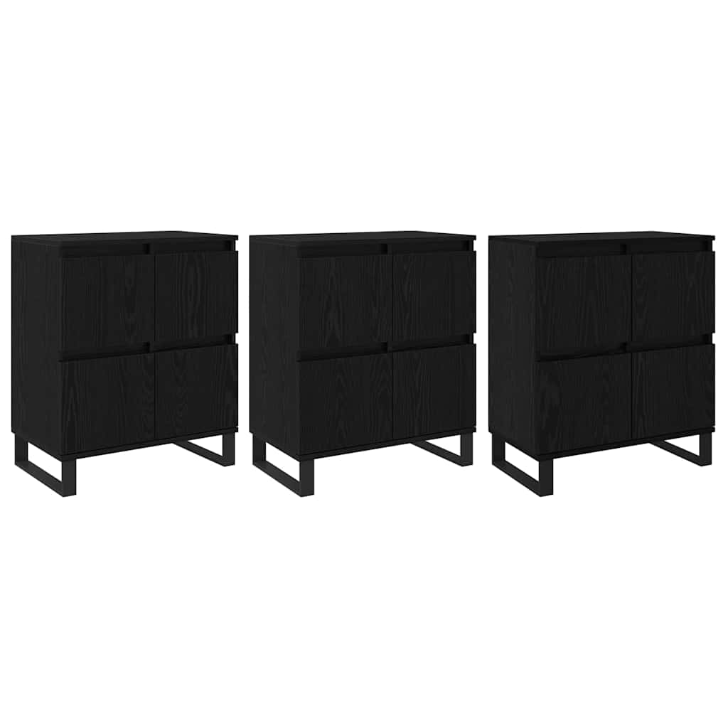 Bufeturi 3 pcs Stejar negru 180 x 35 x 70 cm Lemn compozit GartenMobel Dekor