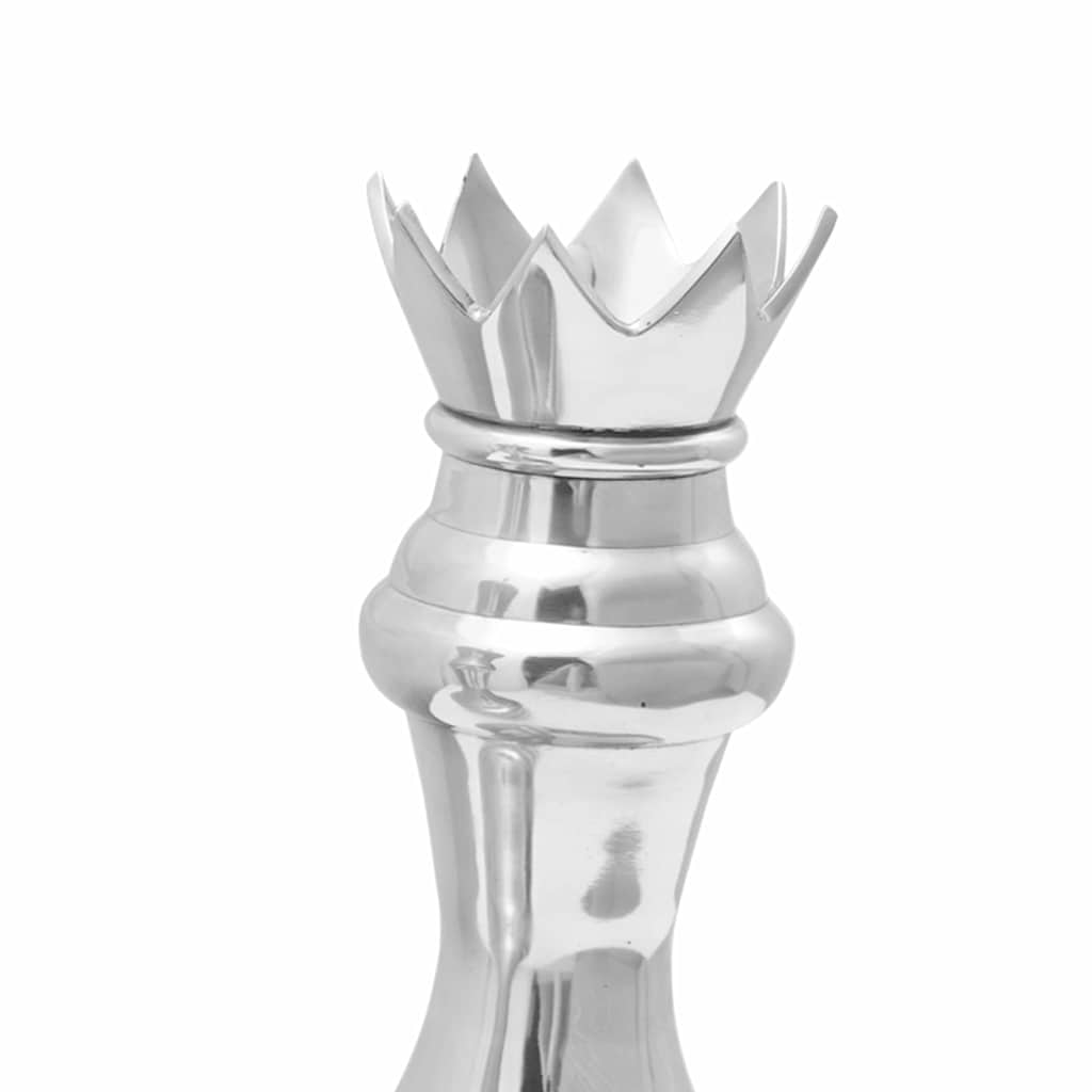 Sculpturi şah, 2 buc., argintiu, aluminiu GartenMobel Dekor