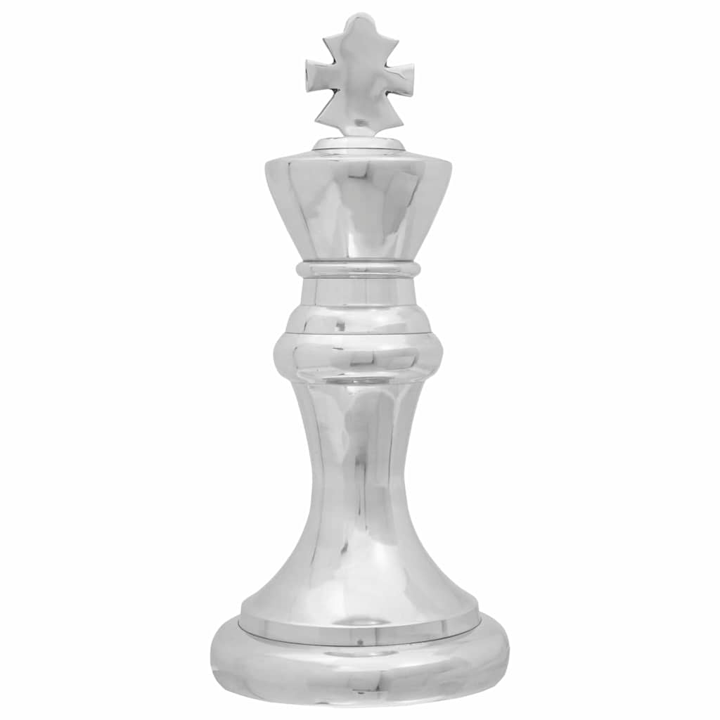 Sculpturi şah, 2 buc., argintiu, aluminiu GartenMobel Dekor