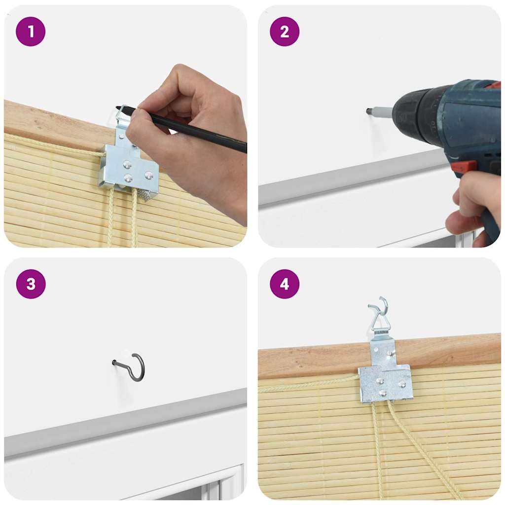 Jaluzele și Rulouri pentru Fereastră cu perdele natural Bambus GartenMobel Dekor