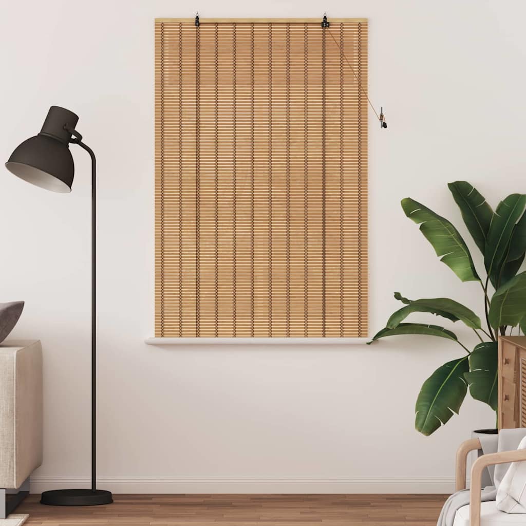 Rulou textil cu perdele Manual Maro deschis 120 x 160 cm Bambus GartenMobel Dekor