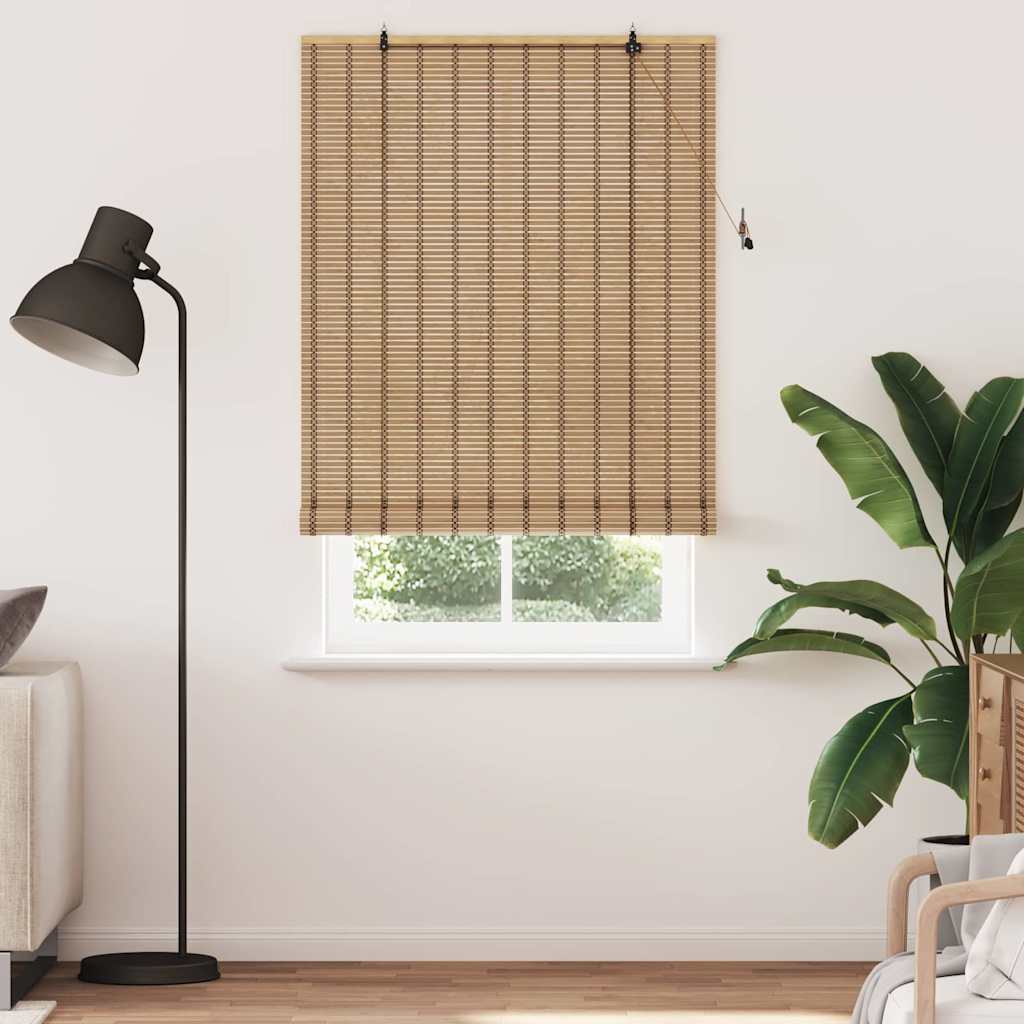 Rulou textil cu perdele Manual Maro deschis 120 x 220 cm Bambus GartenMobel Dekor