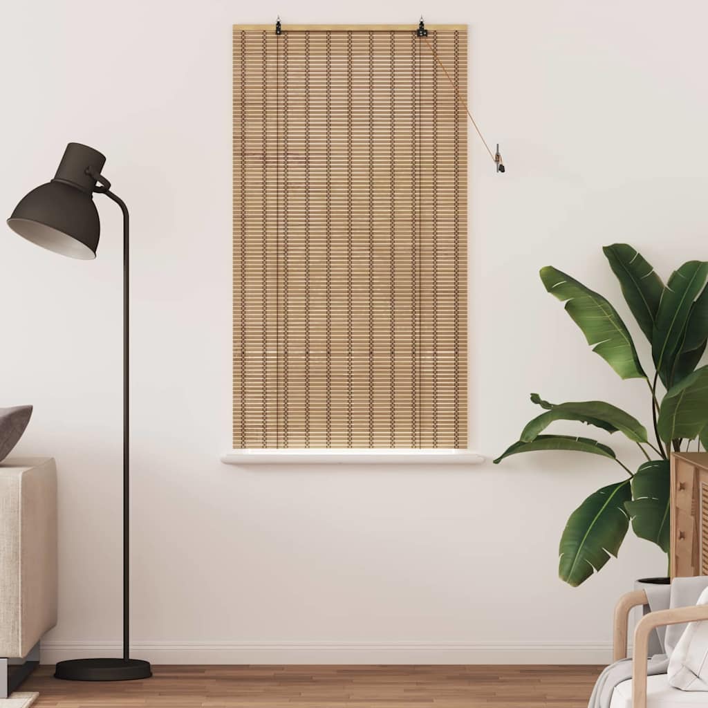 Rulou textil cu perdele Manual Maro deschis 80 x 160 cm Bambus GartenMobel Dekor