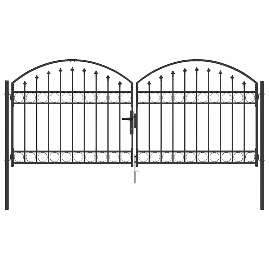 Poartă de Gard Altele Gri 300 x 125 cm Oțel GartenMobel Dekor