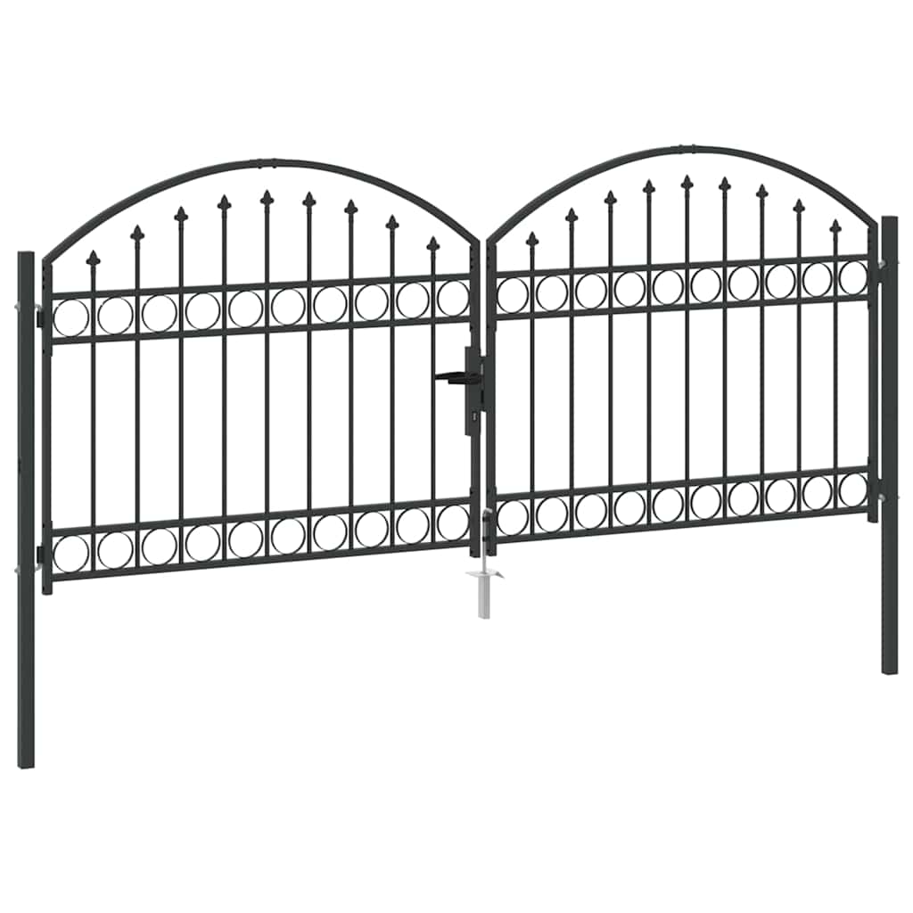 Poartă de Gard Altele Gri 300 x 125 cm Oțel GartenMobel Dekor