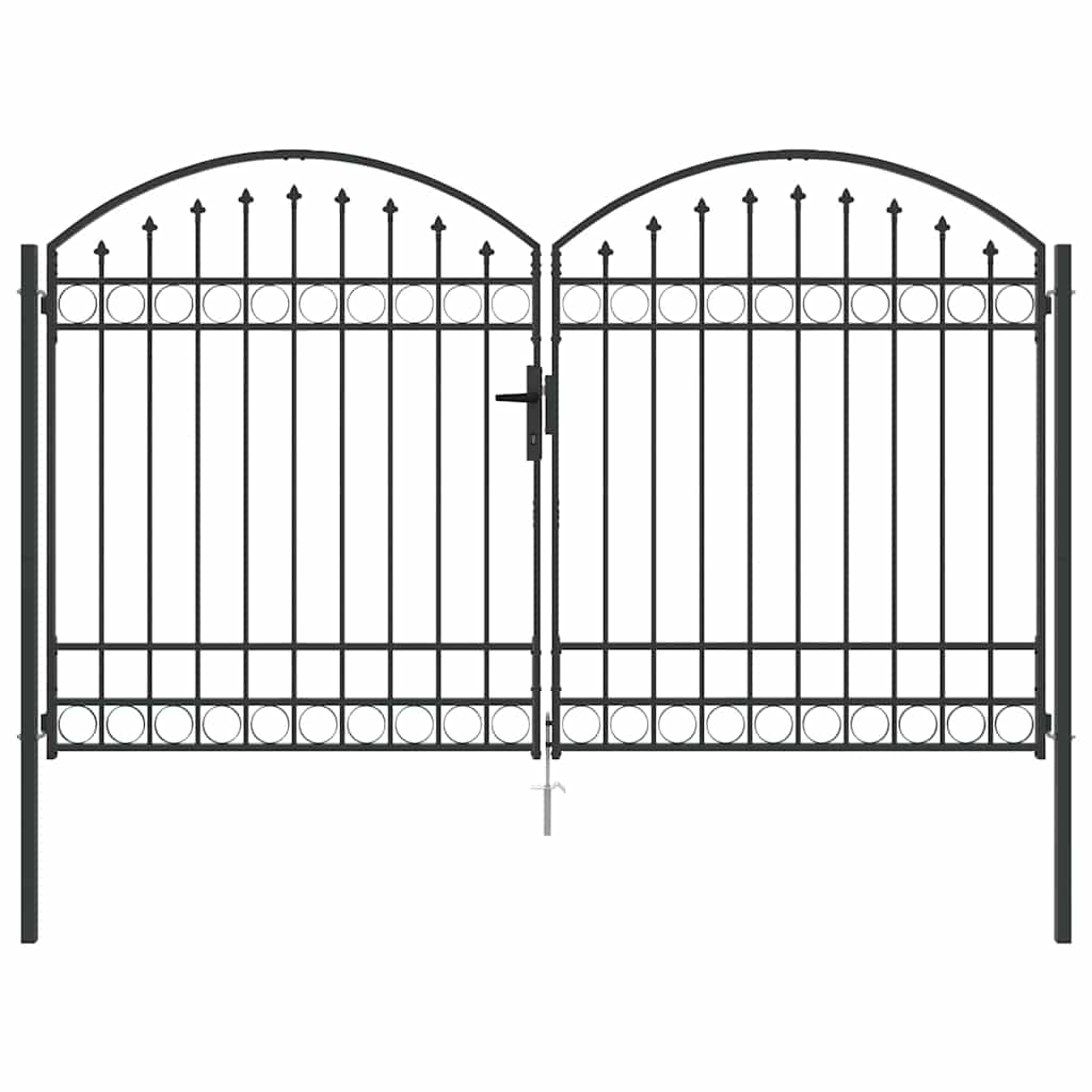 Poartă de Gard Altele Gri 300 x 175 cm Oțel GartenMobel Dekor