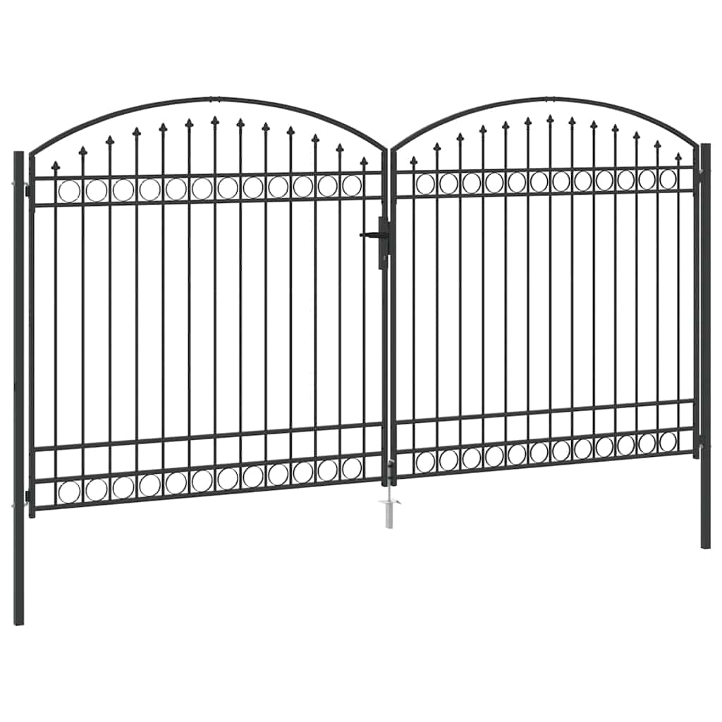 Poartă de Gard Altele Gri 400 x 200 cm Oțel GartenMobel Dekor