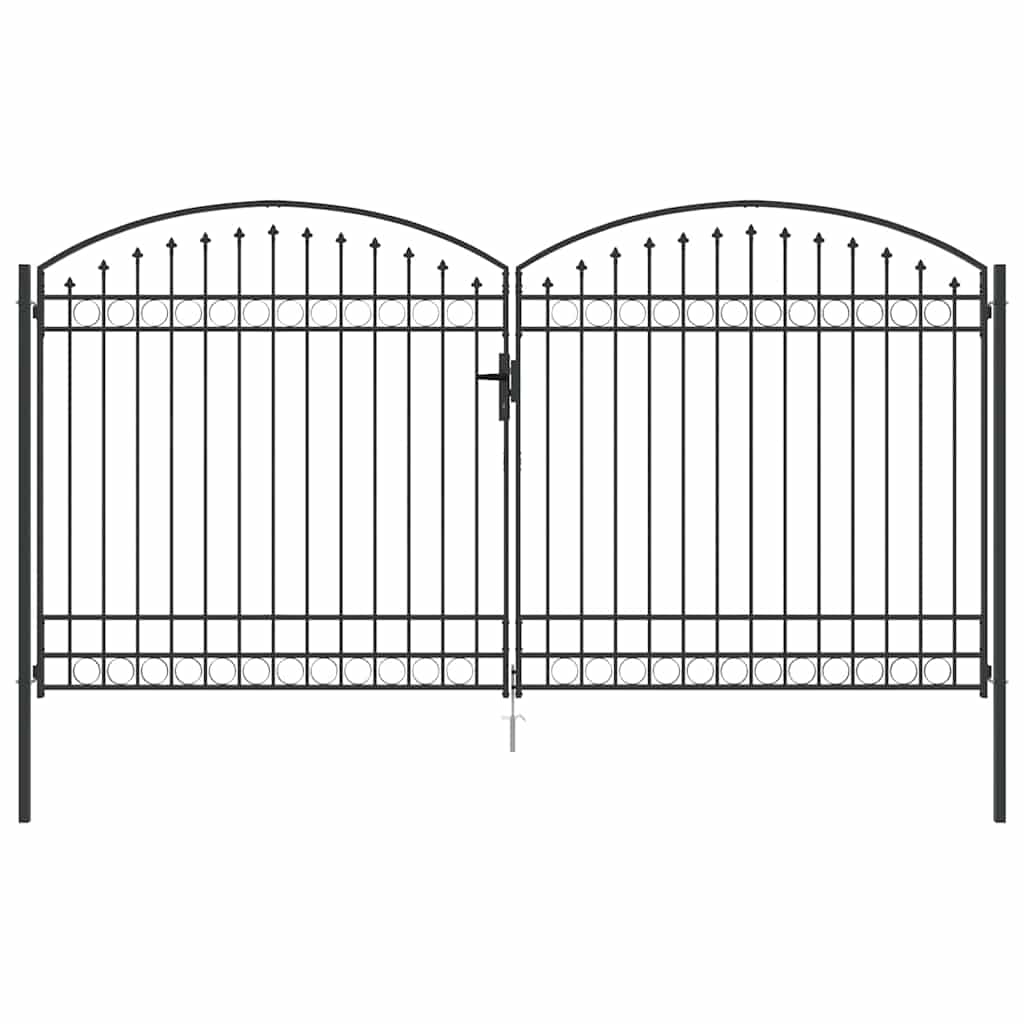 Poartă de Gard Altele Gri 400 x 200 cm Oțel GartenMobel Dekor