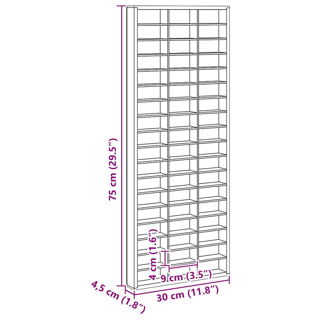 Caz pentru display Maro 30 x 4.5 x 75 cm Lemn compozit GartenMobel Dekor