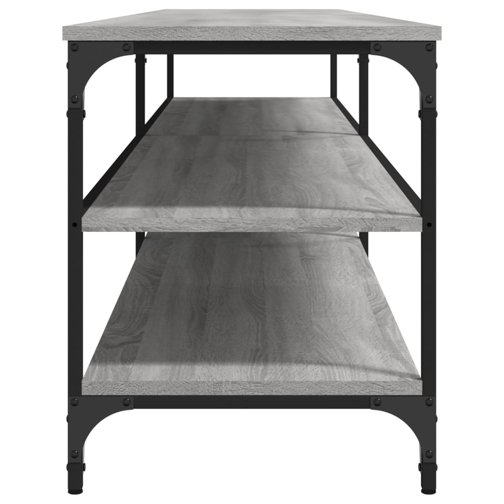 Comodă TV, gri sonoma, 200x30x50 cm, lemn prelucrat și metal GartenMobel Dekor