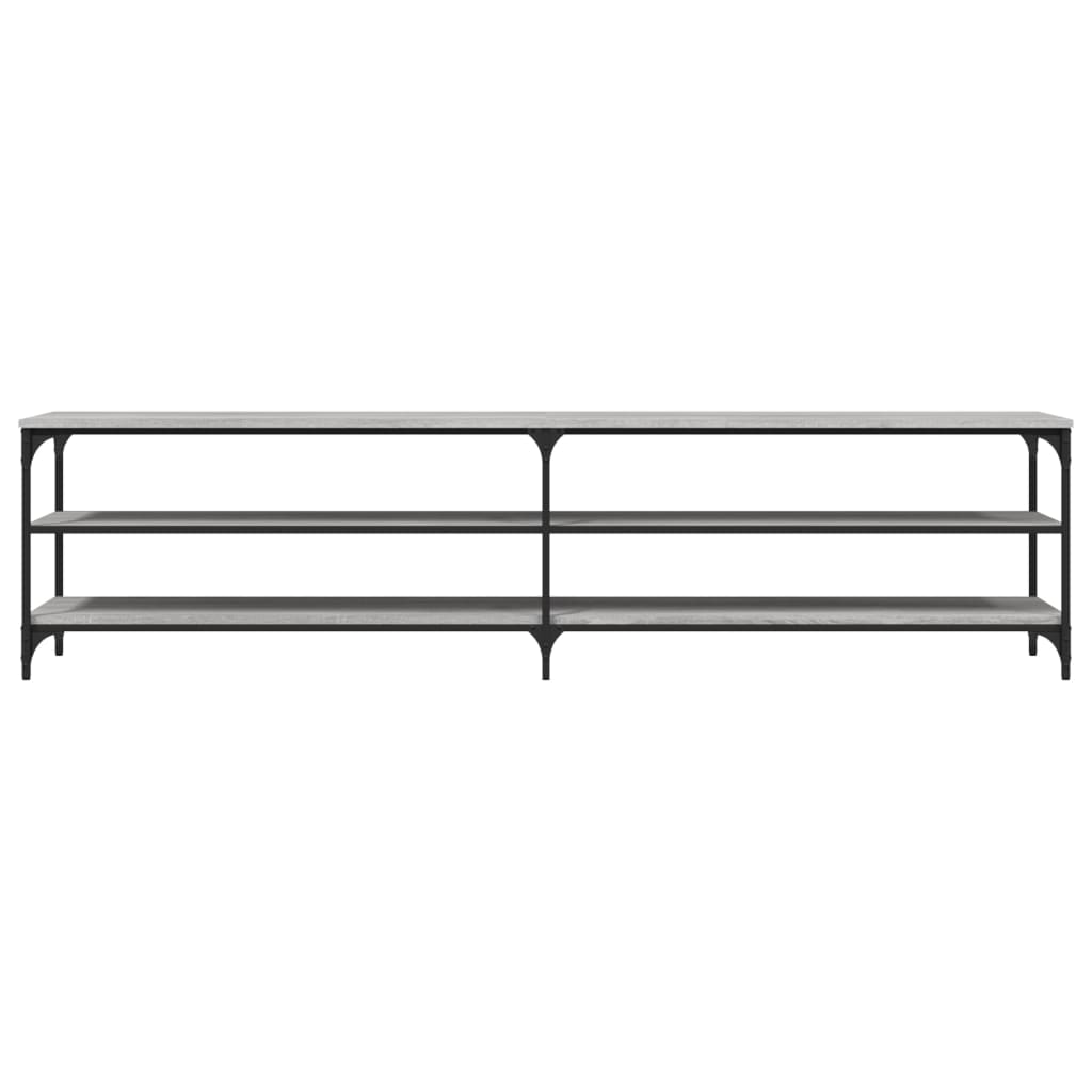 Comodă TV, gri sonoma, 200x30x50 cm, lemn prelucrat și metal GartenMobel Dekor
