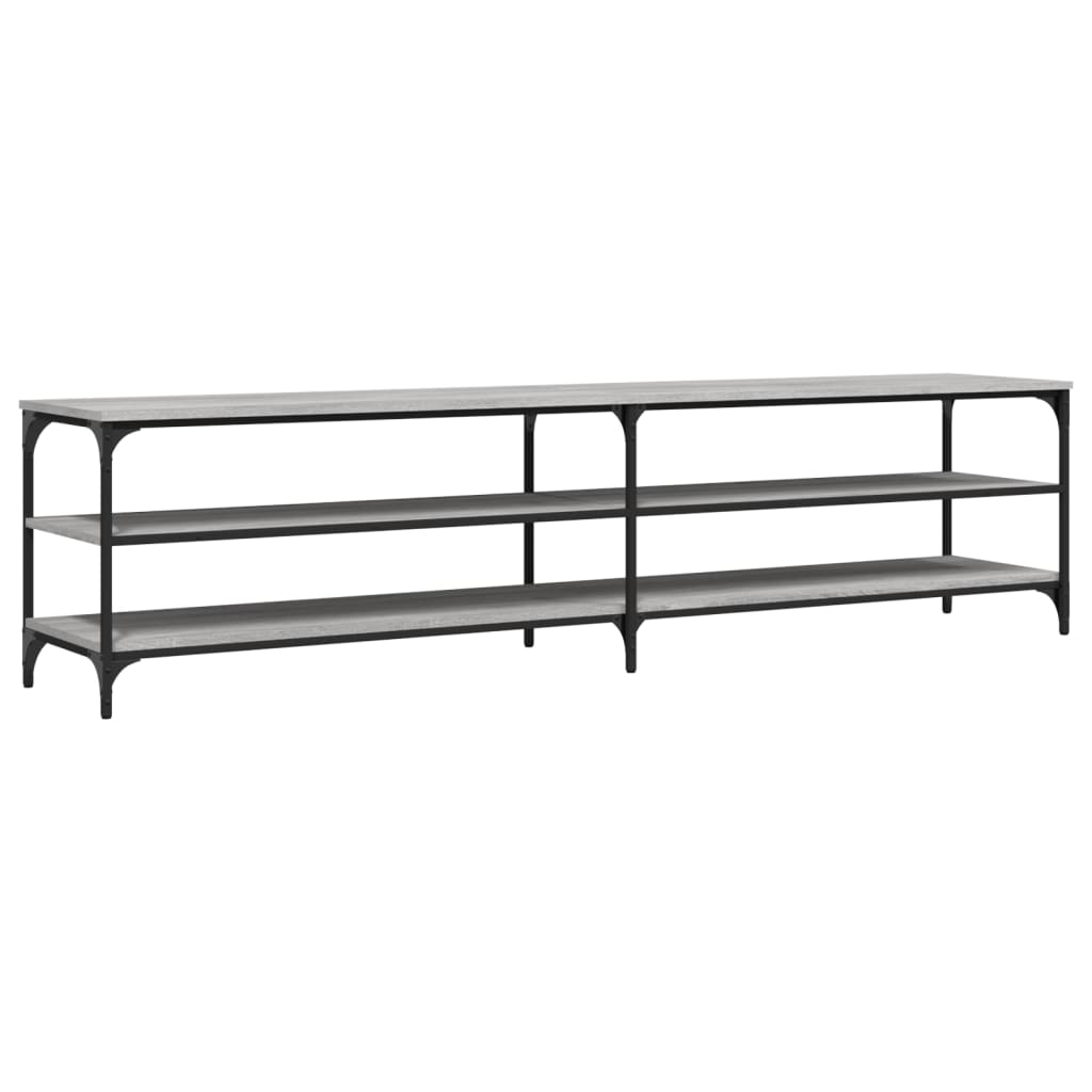 Comodă TV, gri sonoma, 200x30x50 cm, lemn prelucrat și metal GartenMobel Dekor