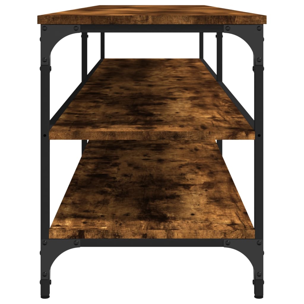 Comodă TV, stejar fumuriu, 200x30x50 cm lemn prelucrat și metal GartenMobel Dekor