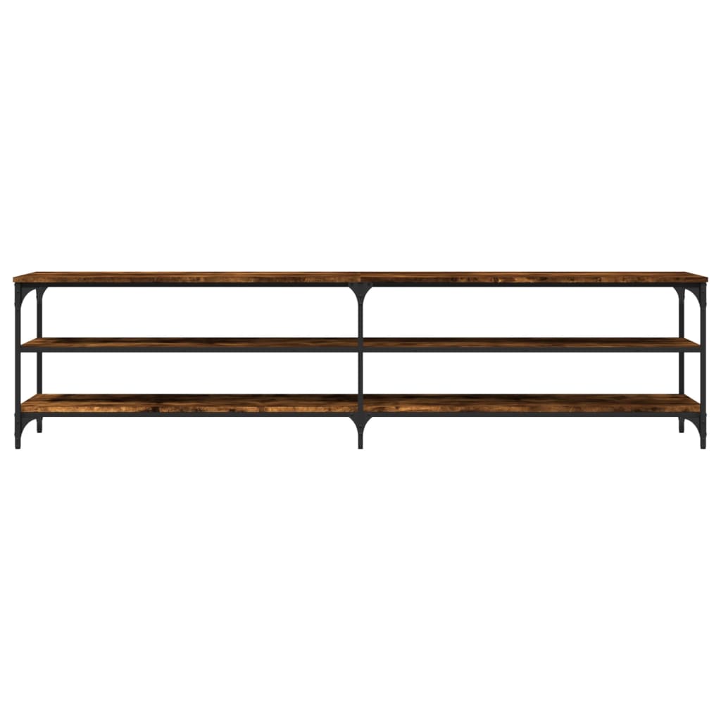 Comodă TV, stejar fumuriu, 200x30x50 cm lemn prelucrat și metal GartenMobel Dekor