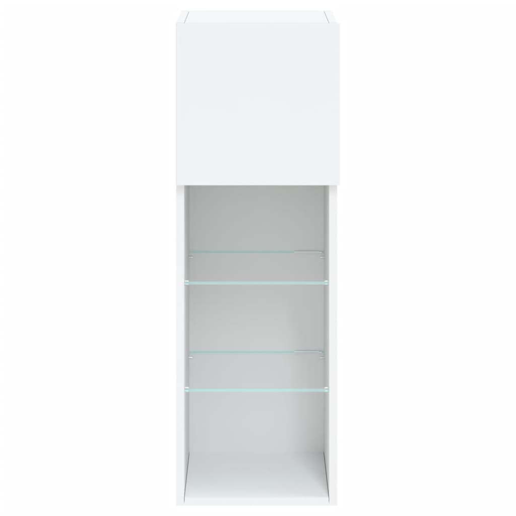 Comodă TV cu lumini LED, alb, 30,5x30x90 cm GartenMobel Dekor