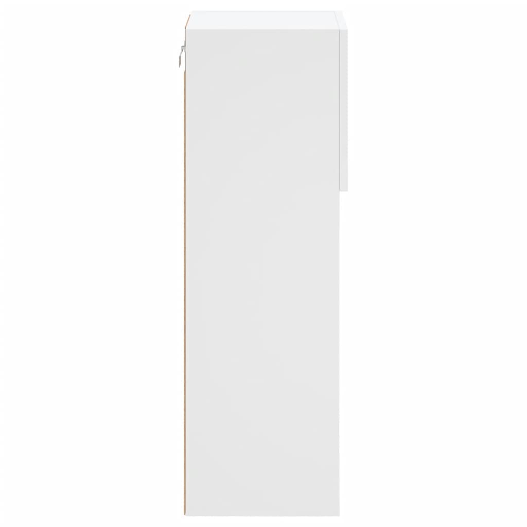 Comodă TV cu lumini LED, alb, 30,5x30x90 cm GartenMobel Dekor